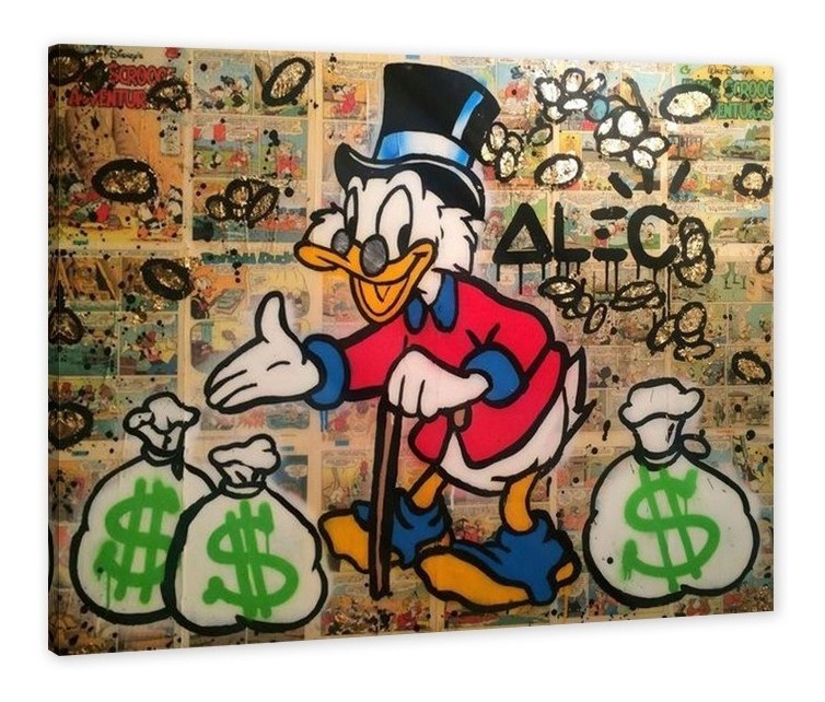 Foto 1 | Cuadro Decorativo Alec Monopoly Rico Pato Graffiti Arte