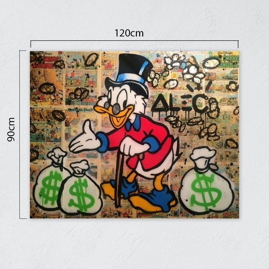 Foto 3 pulgar | Cuadro Decorativo Alec Monopoly Rico Pato Graffiti Arte