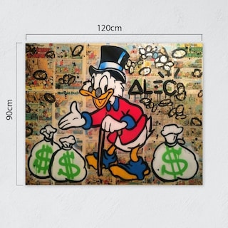 Foto 2 | Cuadro Decorativo Alec Monopoly Rico Pato Graffiti Arte