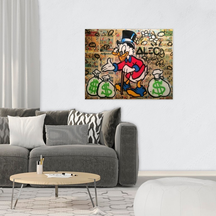 Foto 4 pulgar | Cuadro Decorativo Alec Monopoly Rico Pato Graffiti Arte