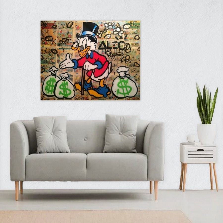 Foto 5 pulgar | Cuadro Decorativo Alec Monopoly Rico Pato Graffiti Arte