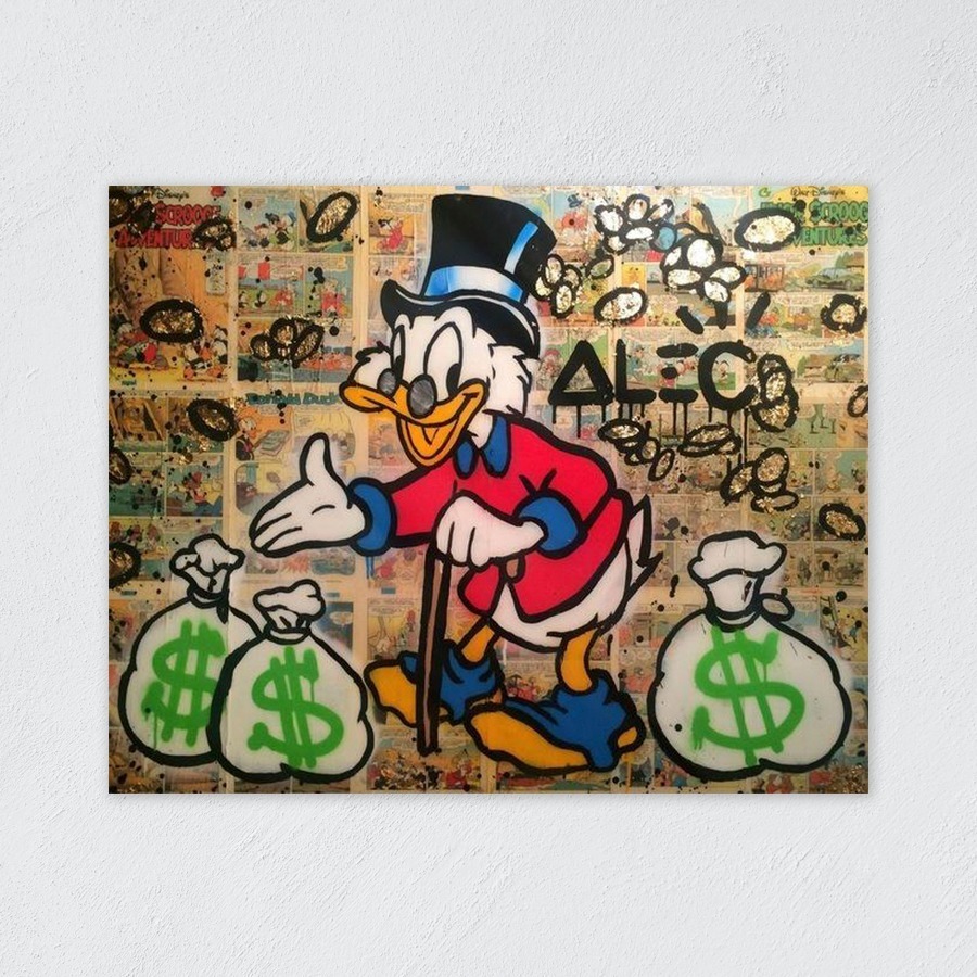 Foto 6 pulgar | Cuadro Decorativo Alec Monopoly Rico Pato Graffiti Arte