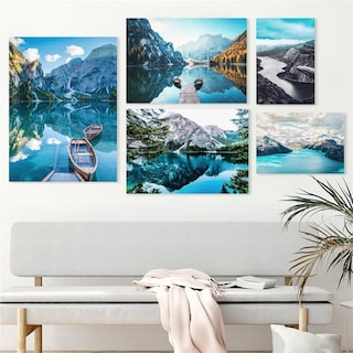 Foto 3 | Set Cuadros Decorativos Paisajes Modernos Montañas Canvas 4k