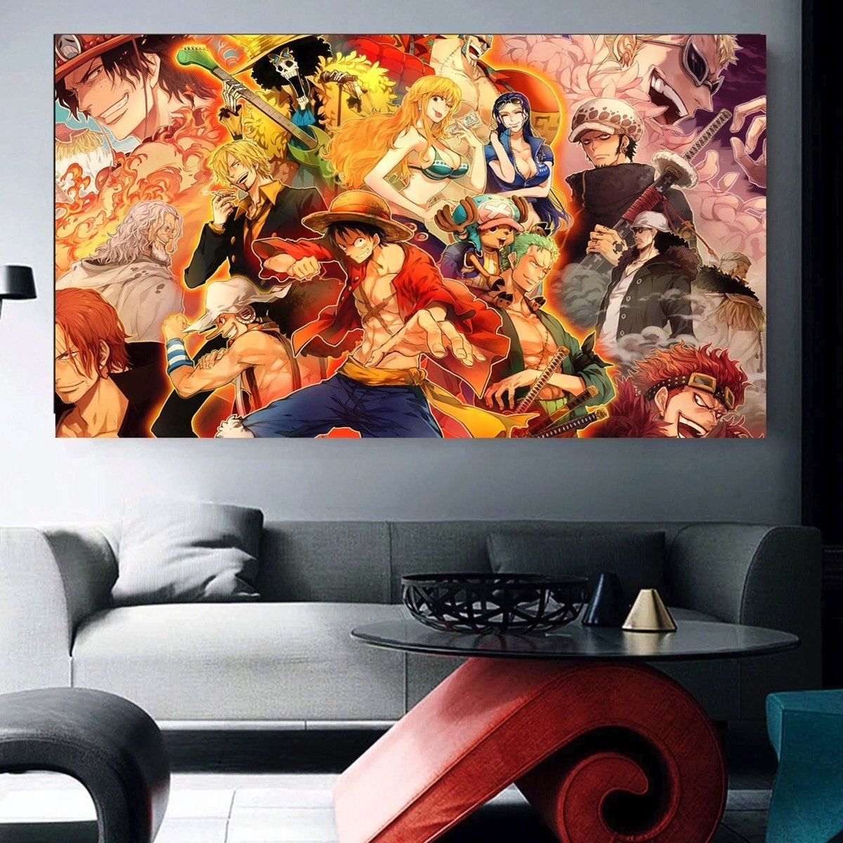 Foto 3 pulgar | Canvas Anime One Piece Panoramico Grueso 140x90 Premium