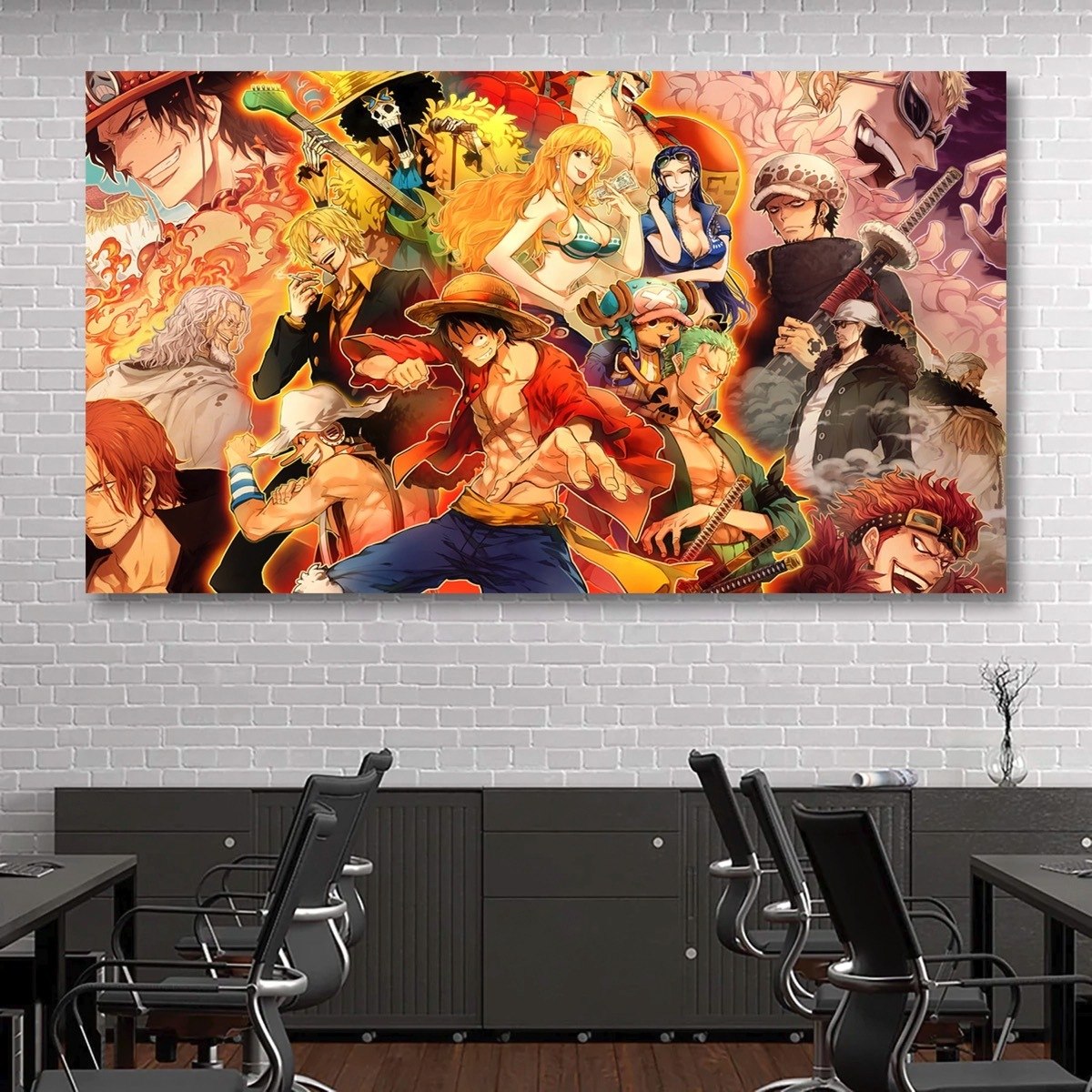 Foto 4 pulgar | Canvas Anime One Piece Panoramico Grueso 140x90 Premium