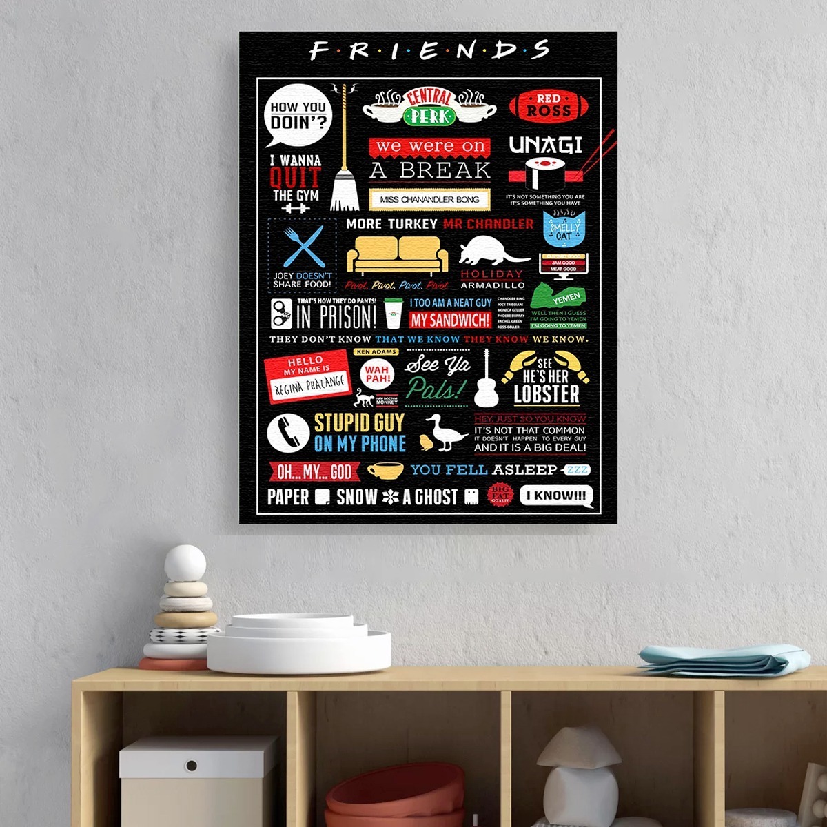 Foto 4 pulgar | Cuadro En Lienzo Canvas Friends Quotes Serie T.v. Envío Grat
