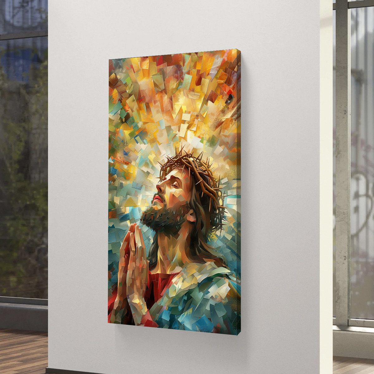 Cuadro Canvas Jesús Cristo Estilo Oleo Colores Arte Religios