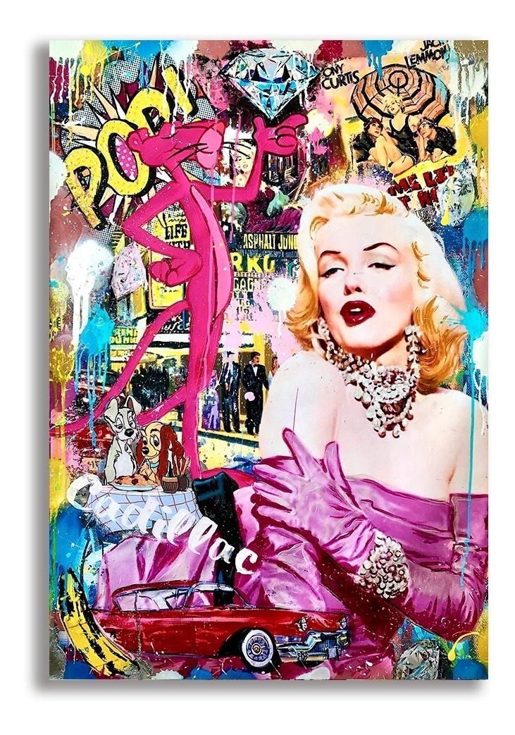 Foto 2 pulgar | Cuadro Decorativo Marilyn Monroe Grafiti Para Estética Sala