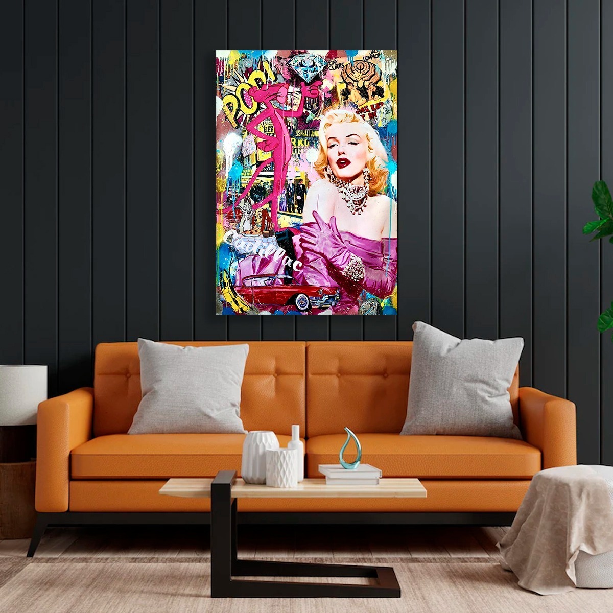 Foto 5 pulgar | Cuadro Decorativo Marilyn Monroe Grafiti Para Estética Sala