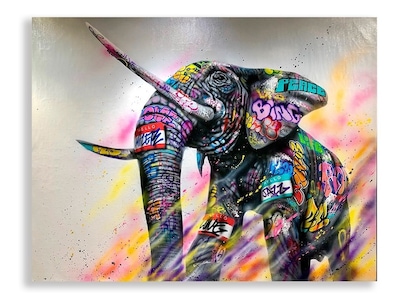 Foto 1 | Cuadro Decorativo Elefante Grafiti Moderno Elegante Sala Rec