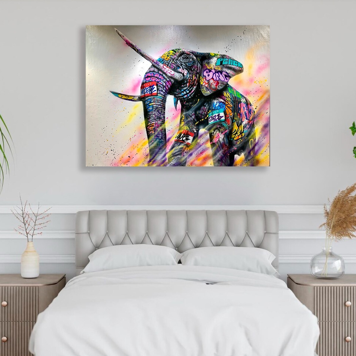 Foto 4 | Cuadro Decorativo Elefante Grafiti Moderno Elegante Sala Rec