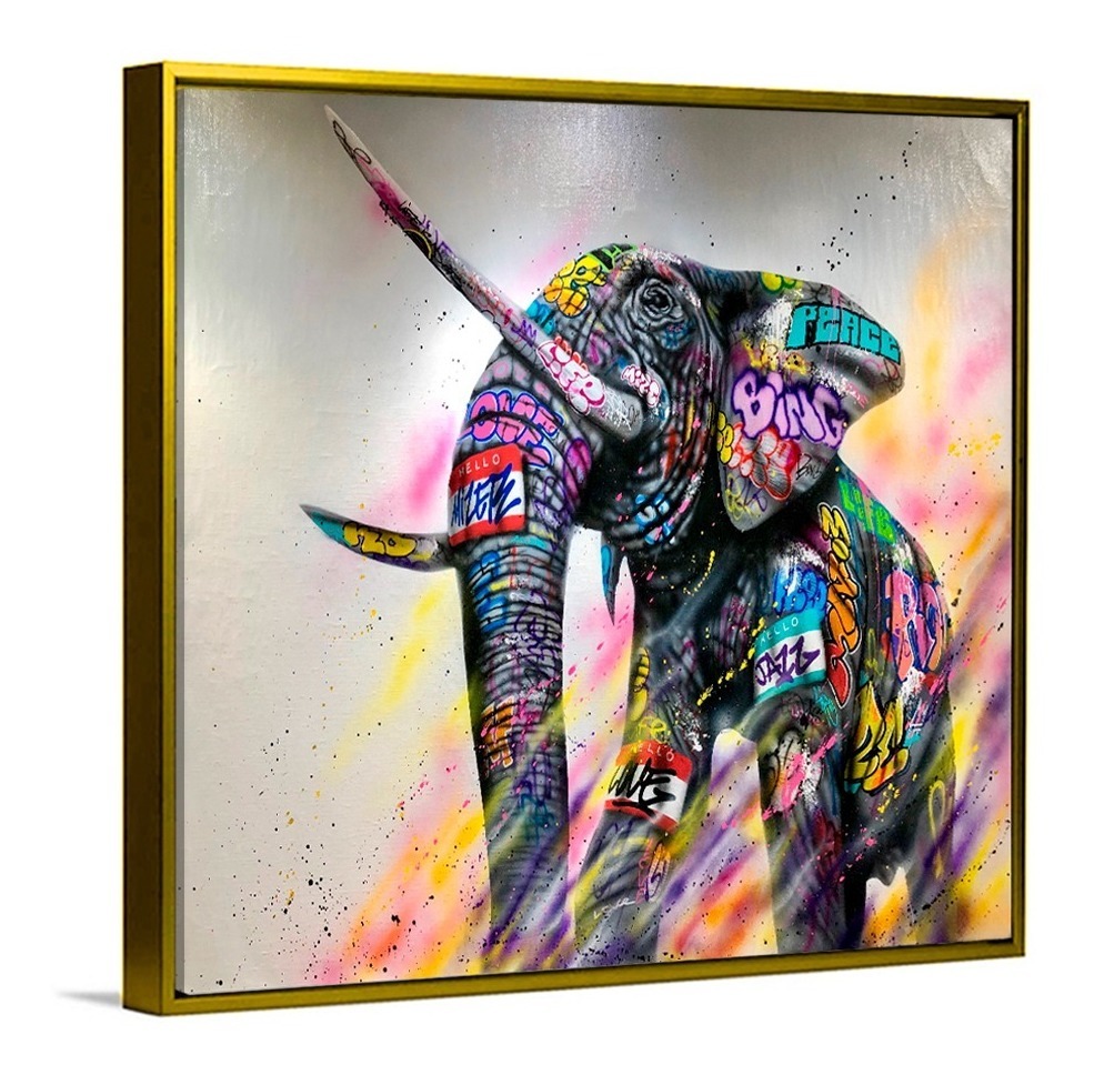 Foto 6 pulgar | Cuadro Decorativo Elefante Grafiti Moderno Elegante Sala Rec