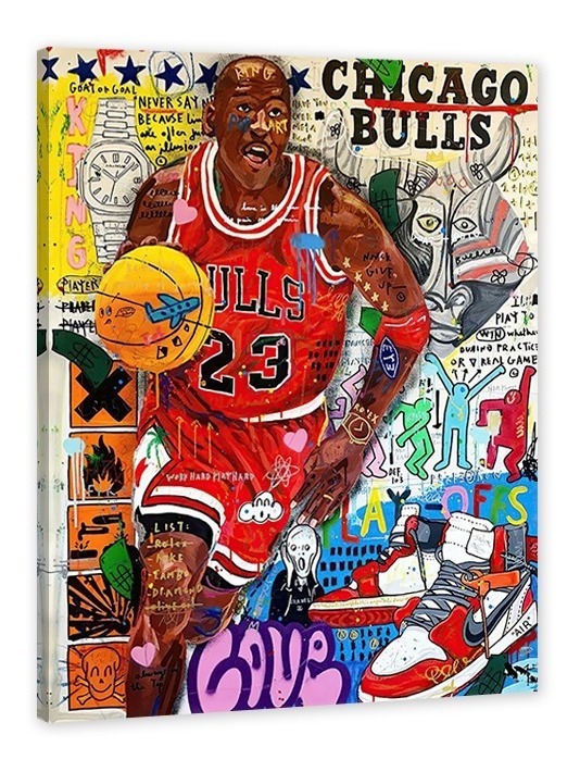 Foto 2 pulgar | Cuadro Decorativo Alec Monopoly Michael Jordan, Graffiti
