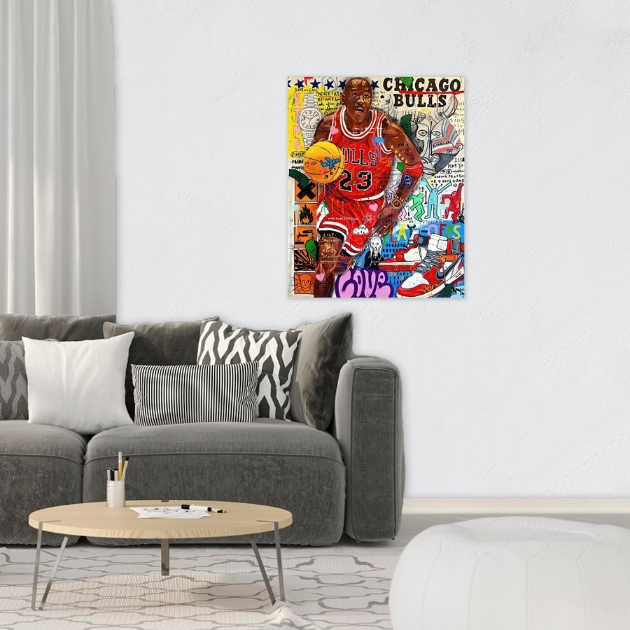 Foto 3 | Cuadro Decorativo Alec Monopoly Michael Jordan, Graffiti