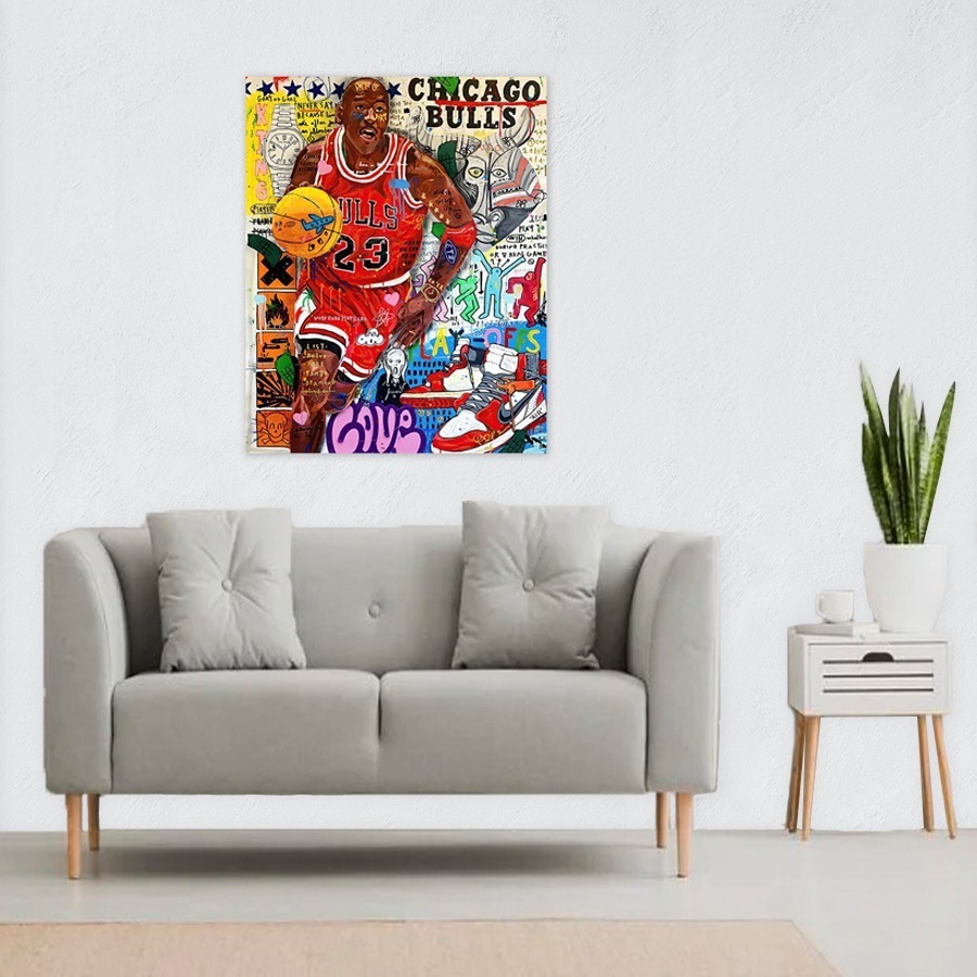 Foto 5 pulgar | Cuadro Decorativo Alec Monopoly Michael Jordan, Graffiti
