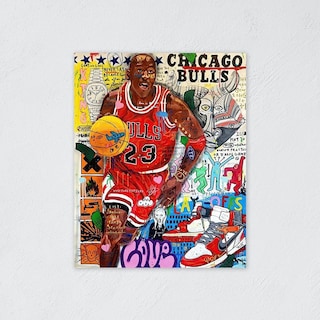 Foto 5 | Cuadro Decorativo Alec Monopoly Michael Jordan, Graffiti