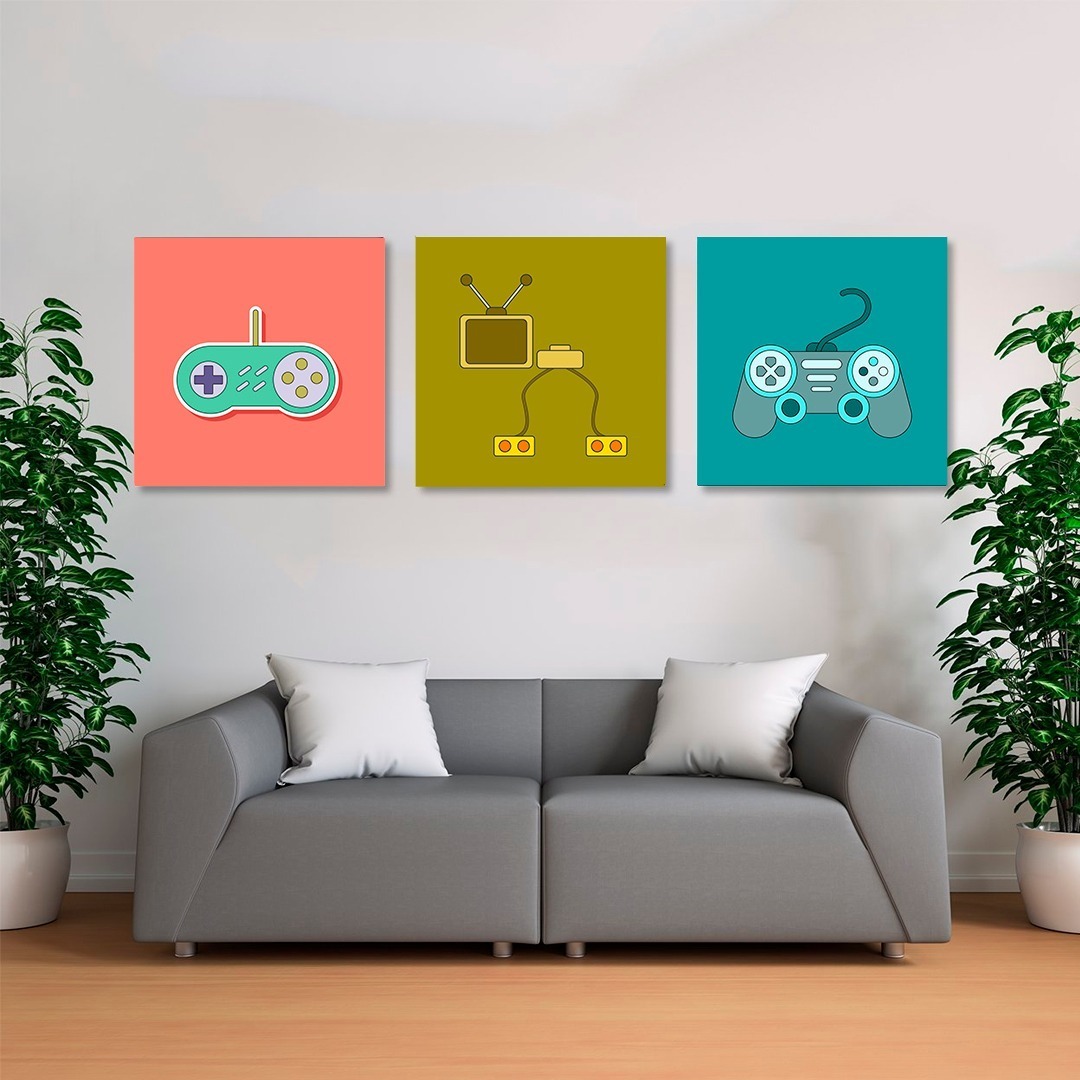 Foto 1 | 3 Cuadros Decorativo Gamer Para Sala, Recamara, Oficina