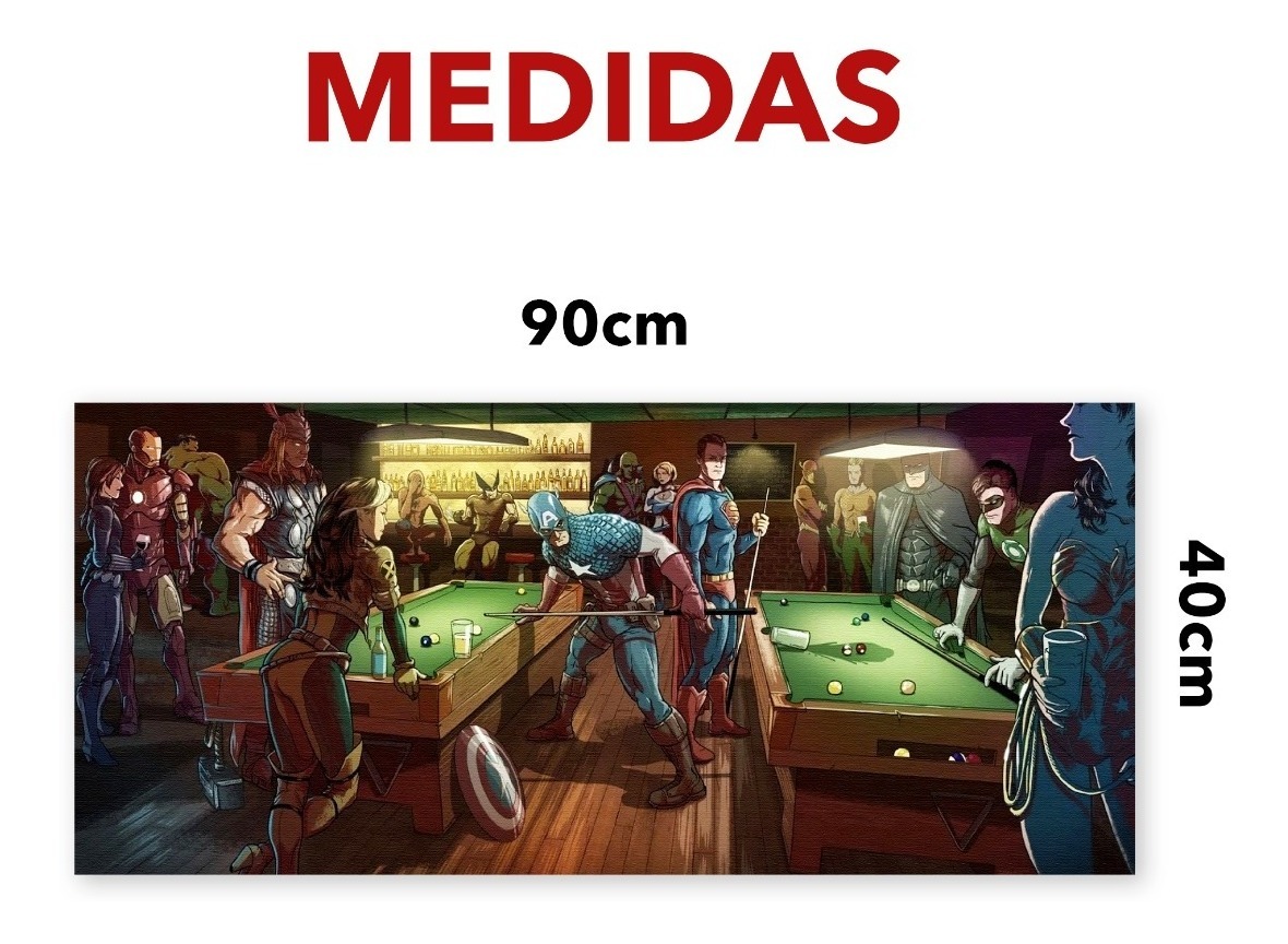 Foto 5 pulgar | Marvel Vs Dc Billar Cuadro Decorativo Canvas 4k Premium