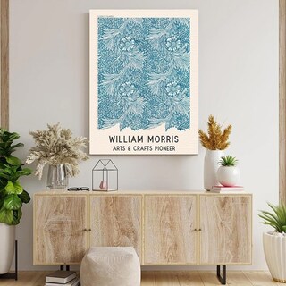 Foto 1 | Cuadro Canvas William Morris Flores Azules Vintage Print Armazón Bastidor De Madera