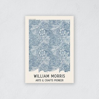 Foto 3 | Cuadro Canvas William Morris Flores Azules Vintage Print Armazón Bastidor De Madera