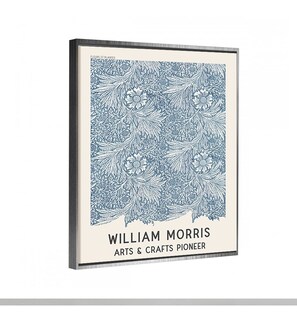 Foto 4 | Cuadro Canvas William Morris Flores Azules Vintage Print Armazón Bastidor De Madera