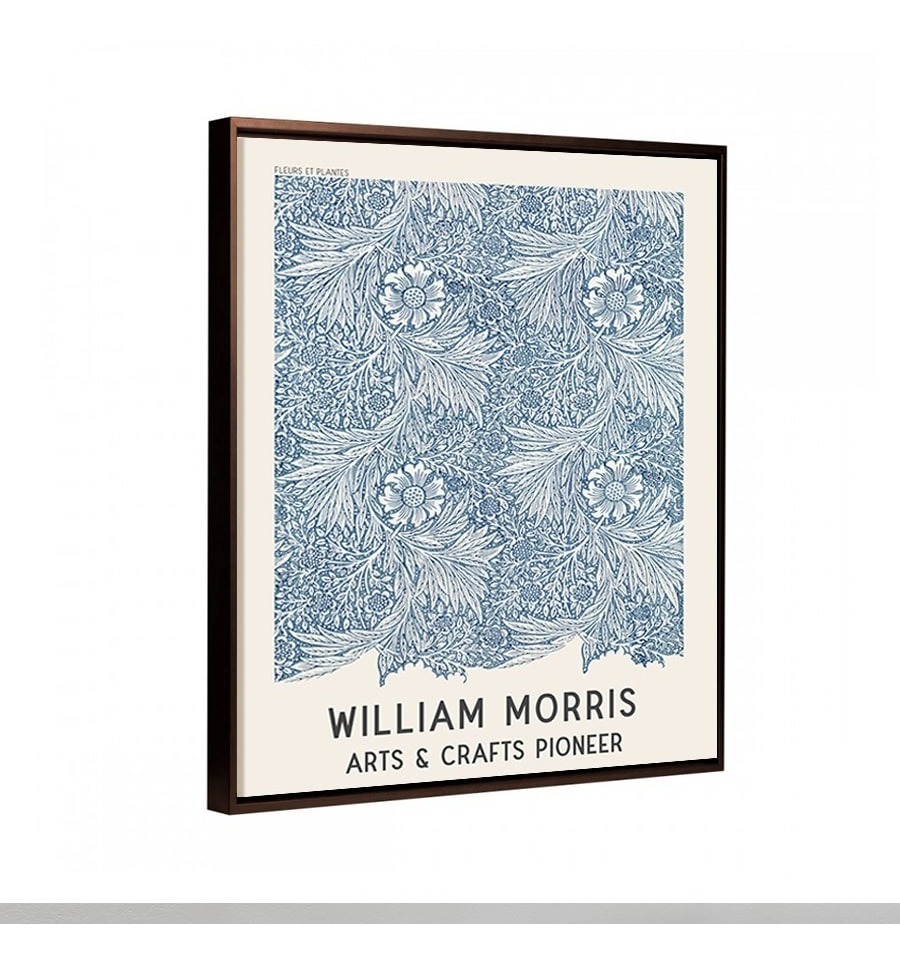 Foto 5 | Cuadro Canvas William Morris Flores Azules Vintage Print Armazón Bastidor De Madera