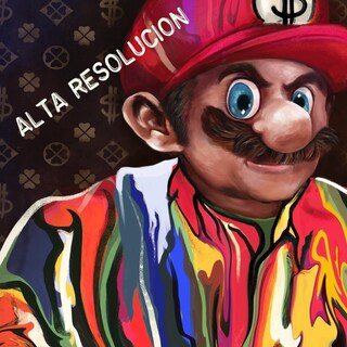 Foto 2 | Cuadro Mario Bros Money Graffiti Canvas Premium Pop 140x100