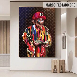 Foto 3 | Cuadro Mario Bros Money Graffiti Canvas Premium Pop 140x100