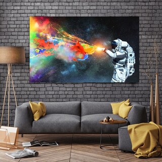 Foto 2 | Cuadro Moderno Astronauta Colors Splash En Canvas Artistico Con Bastidor Estilo Galeria Impresión Hd Tintas Ecológicas