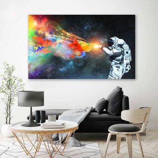 Foto 3 | Cuadro Moderno Astronauta Colors Splash En Canvas Artistico Con Bastidor Estilo Galeria Impresión Hd Tintas Ecológicas