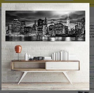 Foto 1 | Cuadro Ciudad Nueva York Decorativo Moderno Canvas C/ Marco