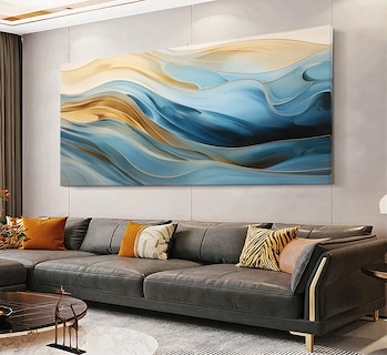 Foto 1 | Cuadro Decorativo Moderno Canvas De Algodón Abstracto Hd No Sintetico Tintas Ecológicas Listo Para Colgar Opcion Marco