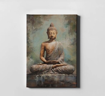 Foto 3 | Cuadros Buda Vintage Yoga Loto Zen En Marco Lienzo Canvas Color Serenity Armazón Bastidor
