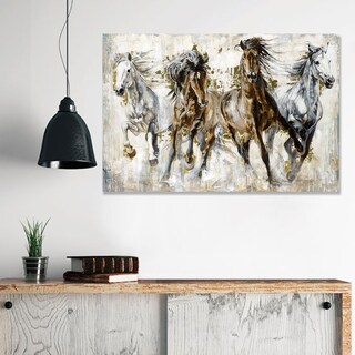 Foto 2 | Cuadro Para Sala Caballos Abstracto Tipo Oleo En Canvas