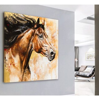 Foto 1 | Cuadro Pintura Caballos Moderno Estilo Oleo En Canvas