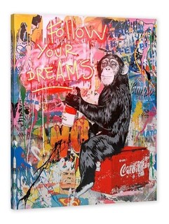 Foto 1 | Cuadro Decorativo Alec Monopoly Chango Graffiti Neon Color Rojo