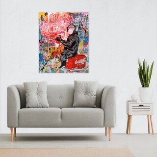 Foto 4 | Cuadro Decorativo Alec Monopoly Chango Graffiti Neon Color Rojo