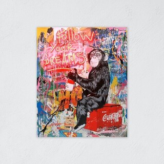 Foto 5 | Cuadro Decorativo Alec Monopoly Chango Graffiti Neon Color Rojo