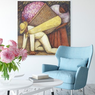 Foto 2 | Cuadro Canvas Decorativo Cargador De Flores 90x90 Cm