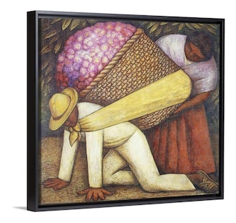 Foto 4 | Cuadro Canvas Decorativo Cargador De Flores 90x90 Cm