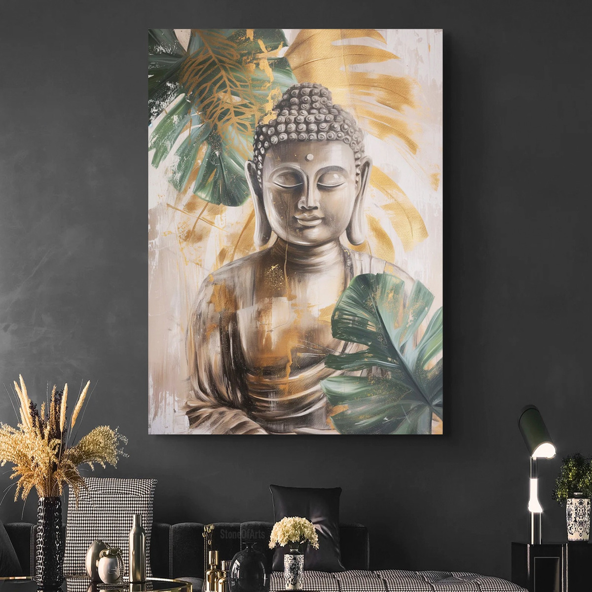 Cuadro Buda Pintura Moderno Decorativo Lienzo Canvas 120x90