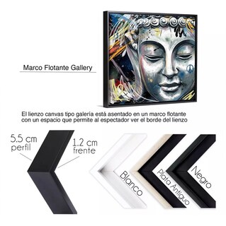 Foto 5 | Cuadro Canvas Buda Color En Lienzo No Sintetico Listo Para Colgar Calidad De Galeria Opción De Enmarcado Color Multicol