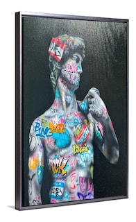 Foto 5 | Cuadro Decorativo Escultura De David Pensador Grafiti Sala