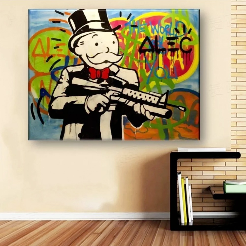 Foto 2 | Cuadros Alec Monopoly En Canvas Graffiti Art Urban Modernos