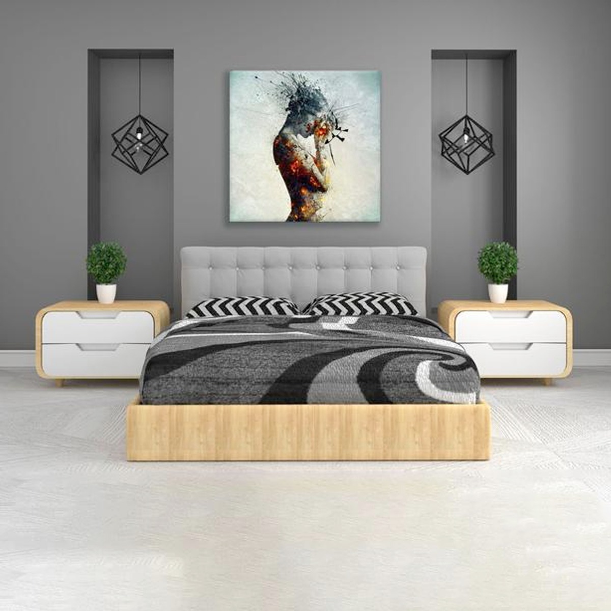 Cuadro Decorativo Arte Moderno Minimalista Hombre Canvas