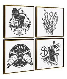 Foto 4 | Cuadros Para Barberia Salón Belleza Tipo Vintage En Canvas Color Negro