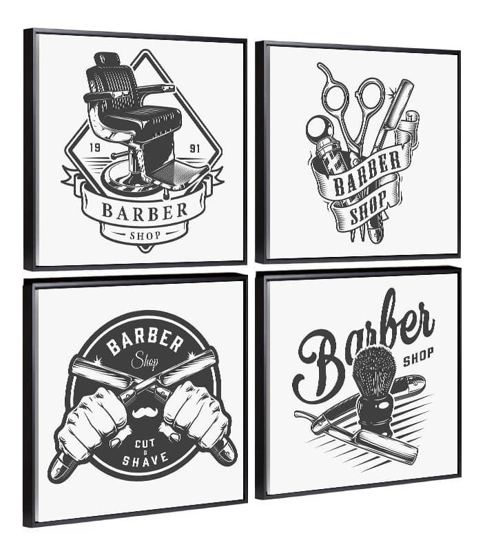 Foto 5 | Cuadros Para Barberia Salón Belleza Tipo Vintage En Canvas Color Negro
