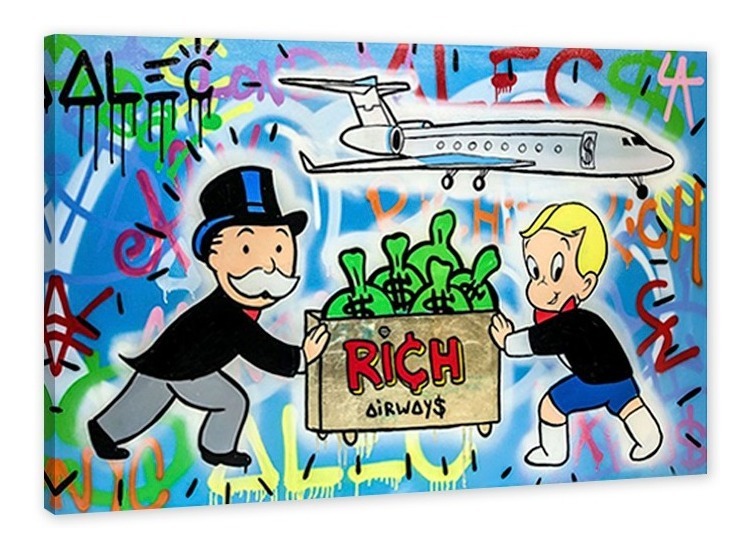 Cuadro Decorativo Alec Monopoly Rich Airways Avión Jet