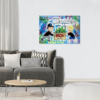Foto 4 | Cuadro Decorativo Alec Monopoly Rich Airways Avión Jet