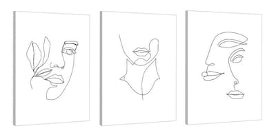Foto 5 | Set Cuadros Decorativos Rostros Lineal Minimalista Moderno